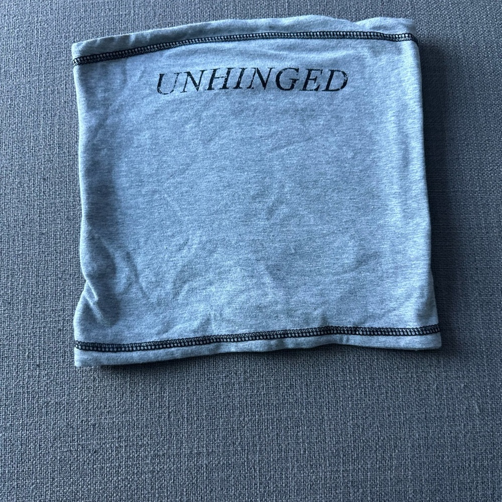 Gray Unhinged Graphic Tube Top